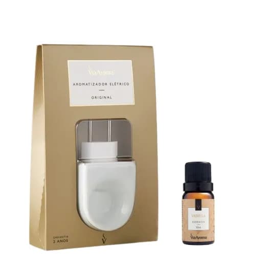 Kit Aromatizador Elétrico Original mais 1 Essência Via Aroma - Vanilla