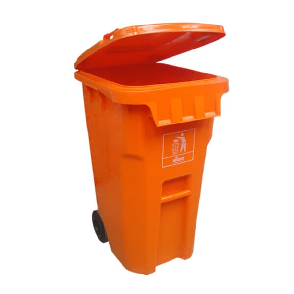 Coletora Plástica – 240 litros – Modelo Americano – Laranja – Nobre