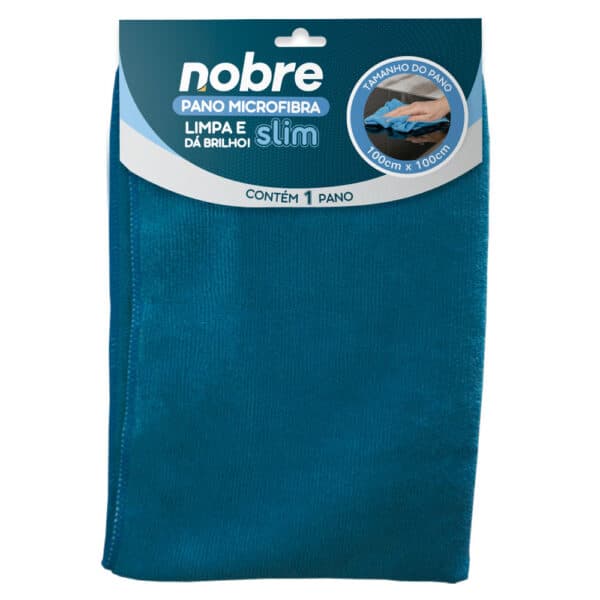 Pano de microfibra 100x100cm ( pacote c/ 1 unid.) azul Slim – Nobre