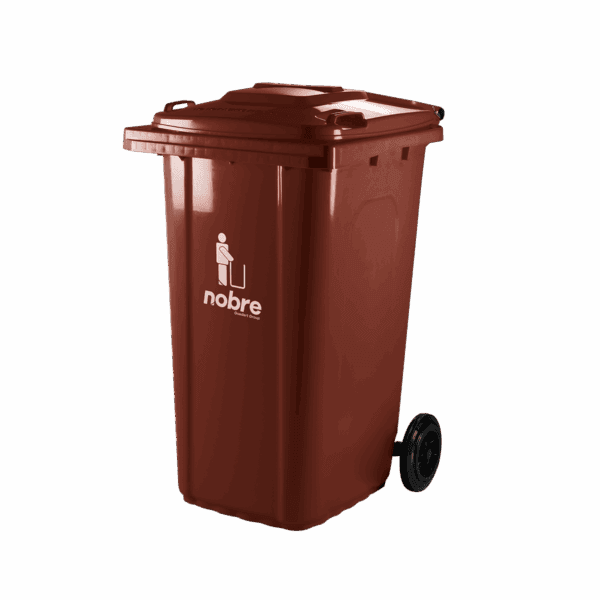 Coletora plastica 240l. c/rodas (mod. europeu) Marrom – Nobre