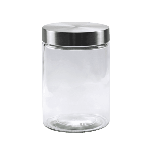 Pote para mantimentos em vidro 1,2L com tampa de metal – Global