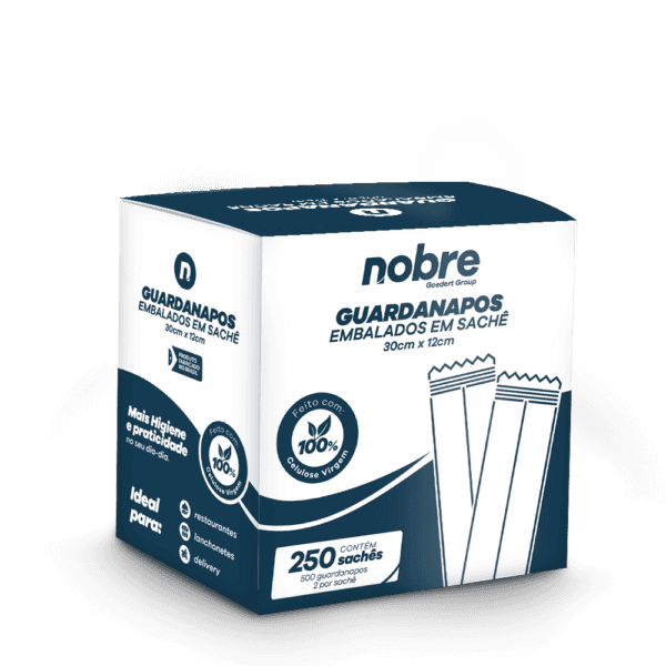 Guardanapo Embalado 30x12cm f. simples c/2500 sachês de 2fls Cada – Nobre