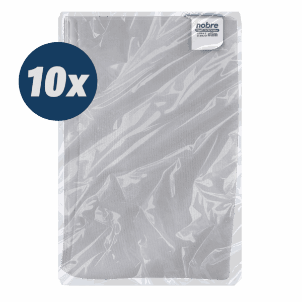 Pano de microfibra 40x60cm (pacote c/ 10 unid.) cinza Slim – Nobre