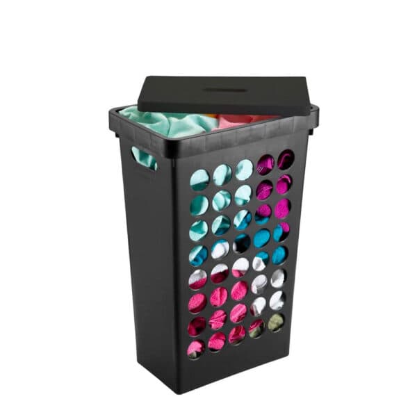 Cesto de roupas quadrado 43l preto ARTHI