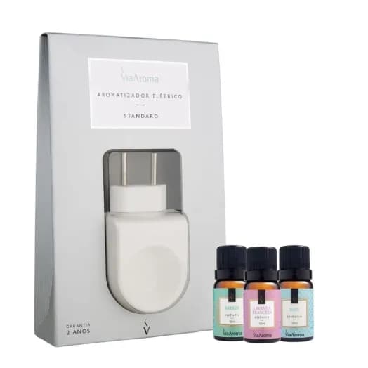 Kit Aromatizador Standard mais 3 Essências Via Aroma - Breeze, Lavanda Francesa e Baby