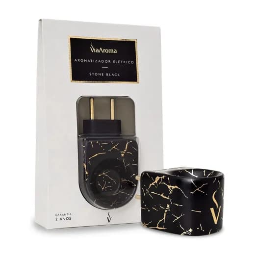 Difusor Aromatizador Elétrico Stone Black - Via Aroma