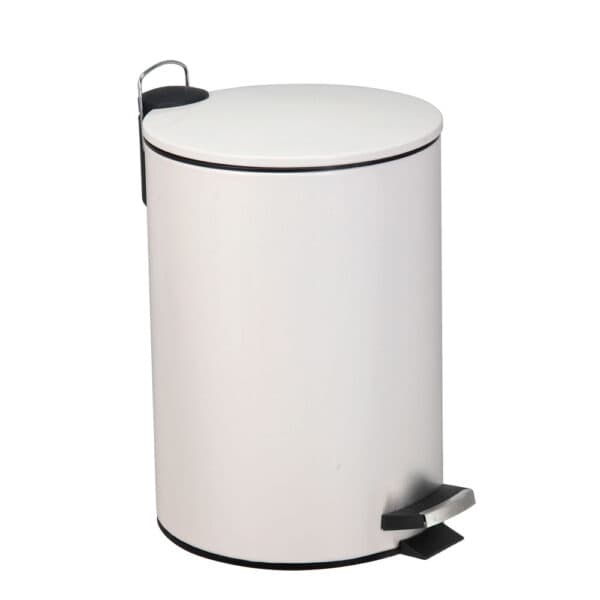 Lixeira metal c/pedal 20l. branco fosco Mood
