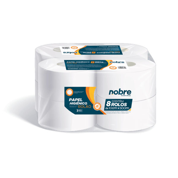 Papel higienico rolao c/8x10cm.x500m. (folha simples celulose virgem) – Nobre