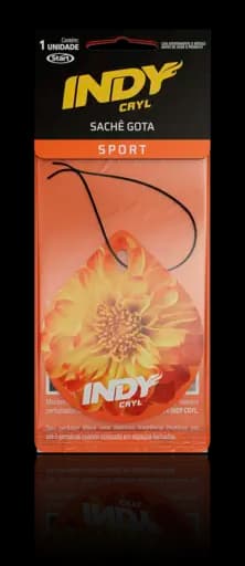 SACHÊ GOTA AROMATIZANTE SPORT INDY CRYL — indy folha aromatizante p carro sport 6x1