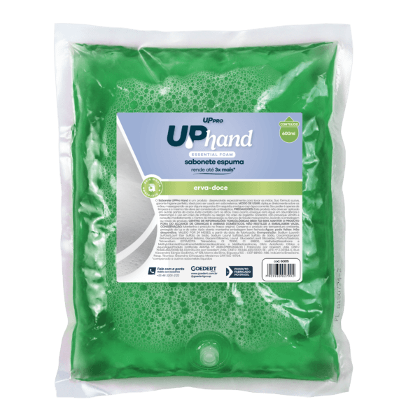 Sabonete espuma refil bag 600ml erva doce Up Hand essential – UPPRO