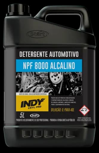 DETERGENTE AUTOMOTIVO NPF 8000 INDY CRYL PRO — npf 8000 4x5l 140 det alcalino