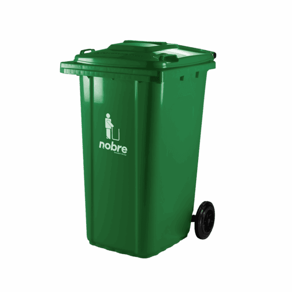 Coletora Plástica c/ Rodas – 240l – Verde – Mod. Europeu – Nobre