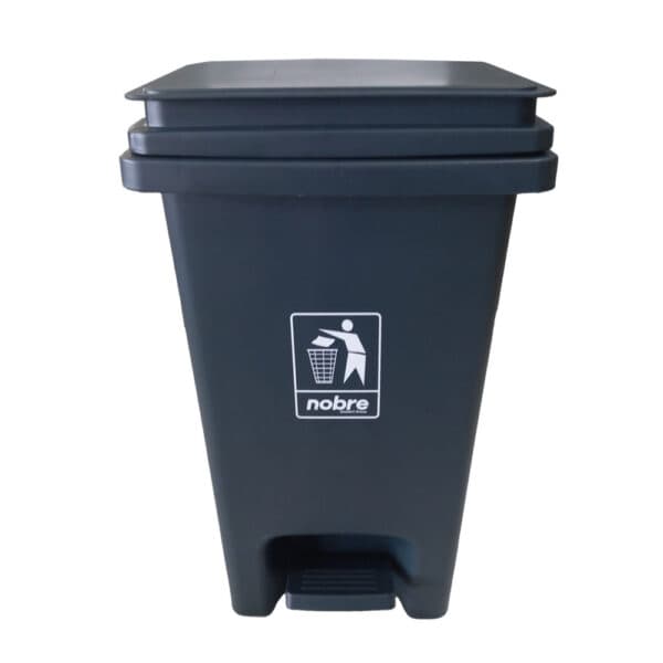 Lixeira plastica c/pedal 15l. cinza/cinza – Nobre