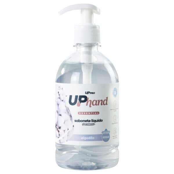 Sabonete líquido glicerinado frasco pump 500ml algodão Up Hand essential – UPPRO
