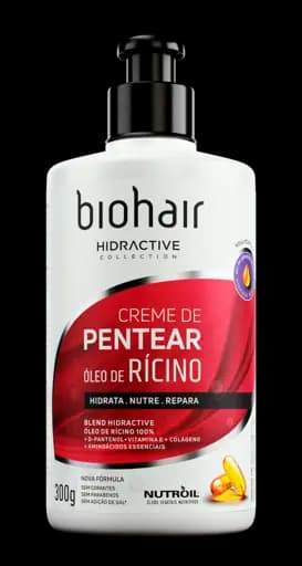 HIDRACTIVE CREME DE PENTEAR BIOHAIR — biohair hidractive creme de pentear oleo de ricino