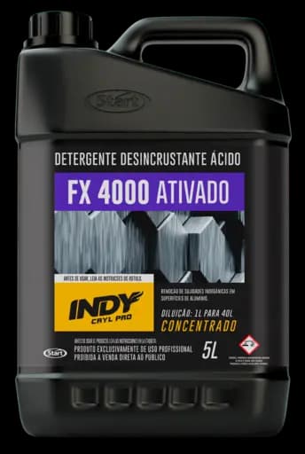 REMOVEDOR DE INCRUSTAÇÕES FX 4000 ATIVADO INDY CRYL PRO — fx4000 ativado 2l 140