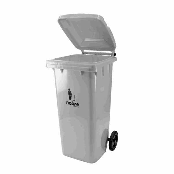Coletora Plástica c/ Rodas – 120l – Cinza – Mod. Europeu – Nobre