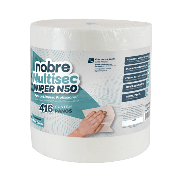Pano Wiper N50 limpeza profissional – branco – Nobre