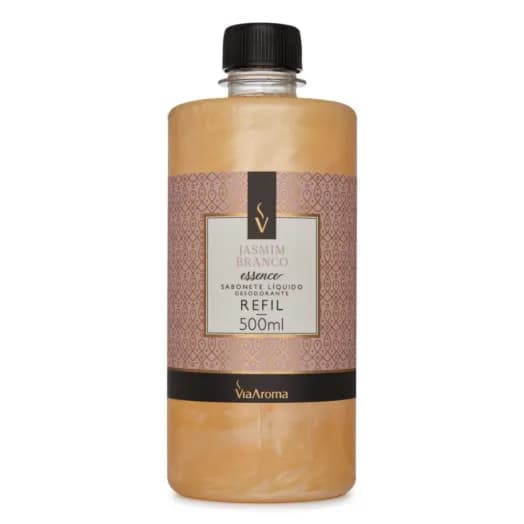 Refil Sabonete Líquido Desodorante Jasmim Branco Via Aroma - 500ml