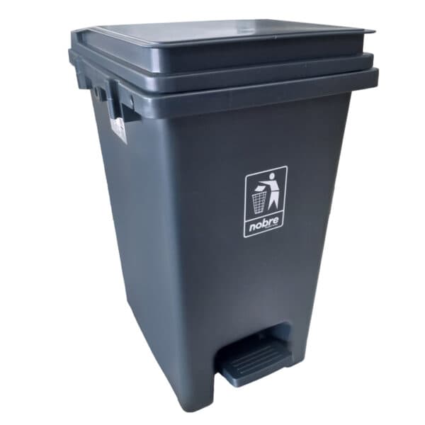 Lixeira plastica c/pedal 20l. cinza/cinza – Nobre