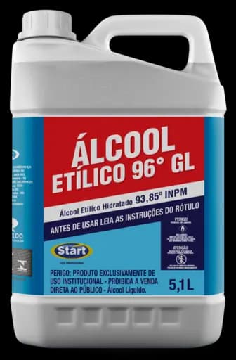 Álcool Etílico 96° — alcool etilico 96 gl 4x51l – Start